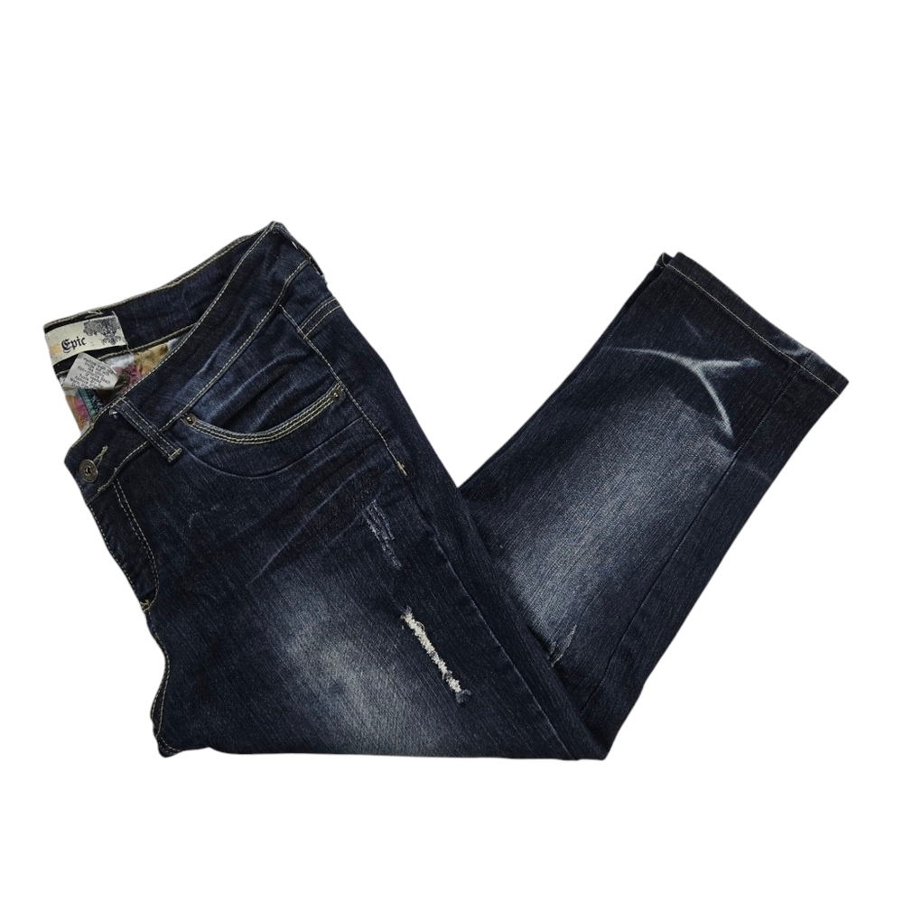 EUC Women's Blue Epic Crop Jean Sz 8